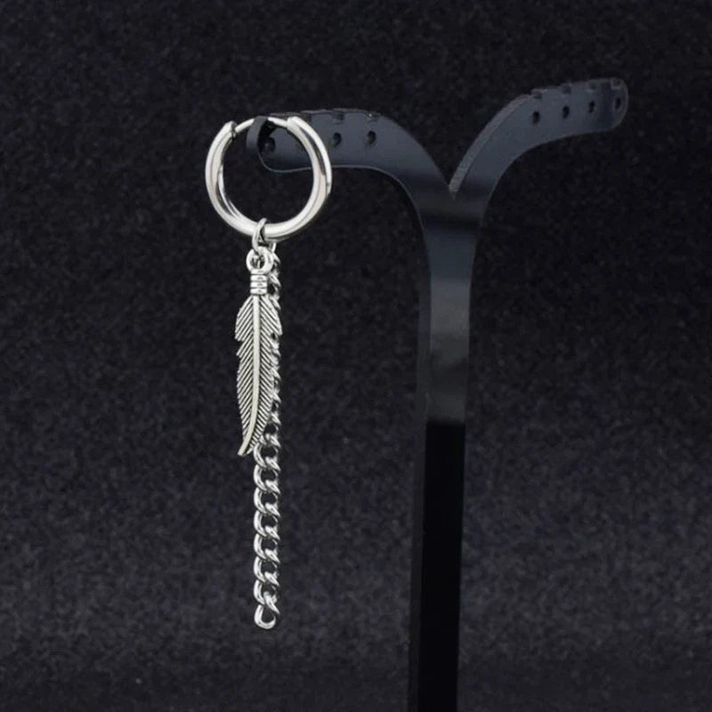 Fashion Punk Gothic Stainless Steel Drop Earrings | Unisex Stud Earrings for Men Women