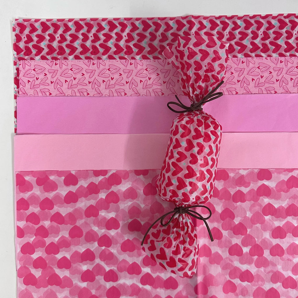 30 Red Heart Snowflake Gift Wrapping Paper | 50x35cm Wedding Valentine Birthday Packing Sheets