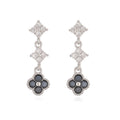 Sparkling Zirconia Floral Tassel Stud Earrings | French Banquet Style Jewelry