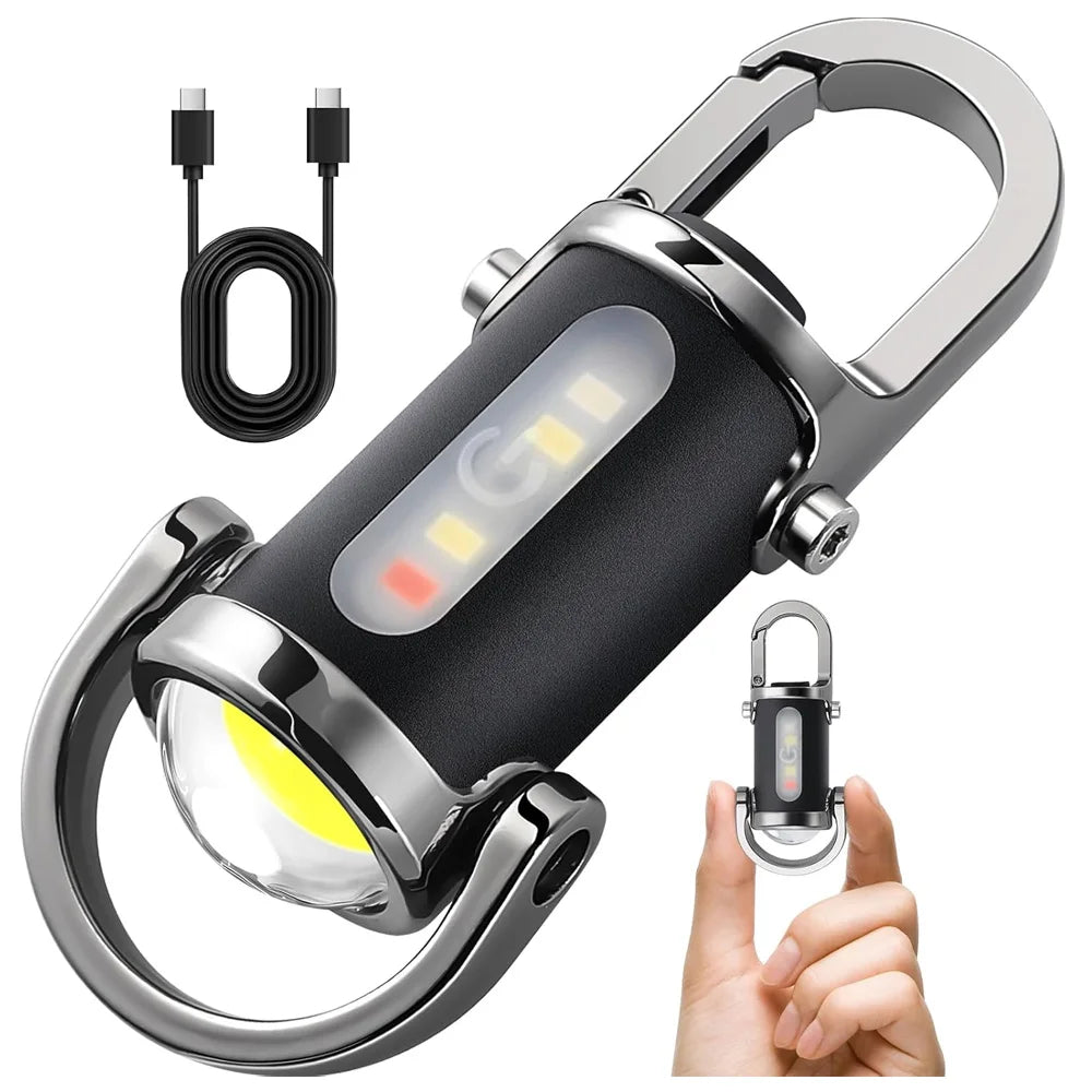 COB LED Flashlight Keychain | USB Rechargeable Waterproof Mini Flashlight
