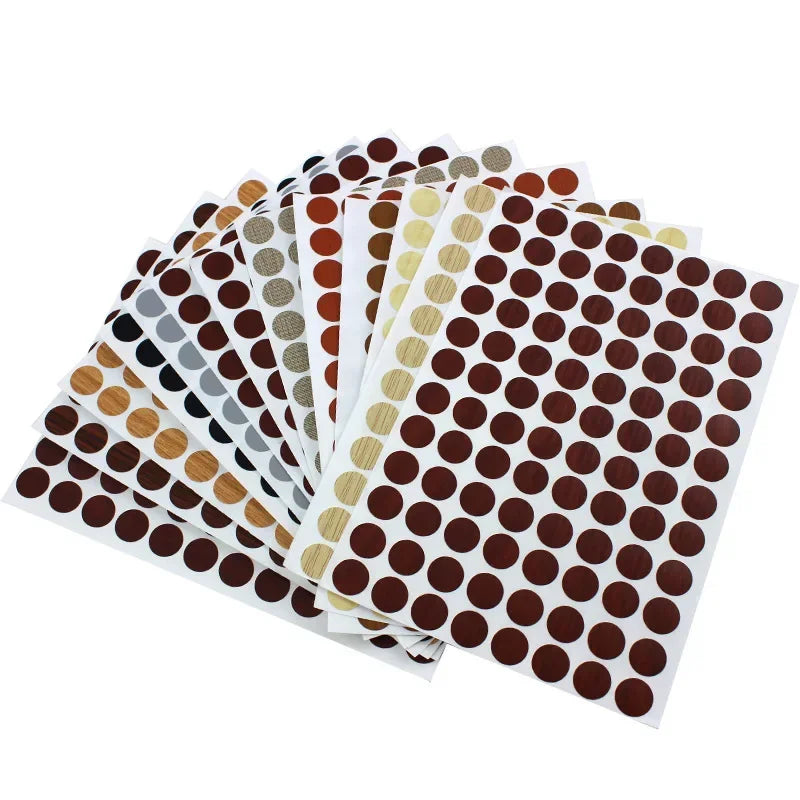 96Pcs 15mm Wood Furniture Screw Cap Covers | Self-Adhesive Hole Stickers for Desk Cabinets