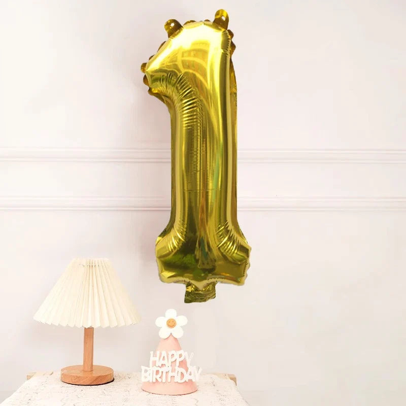 32 Inch Gold Foil Number Balloons | Birthday Party Decorations