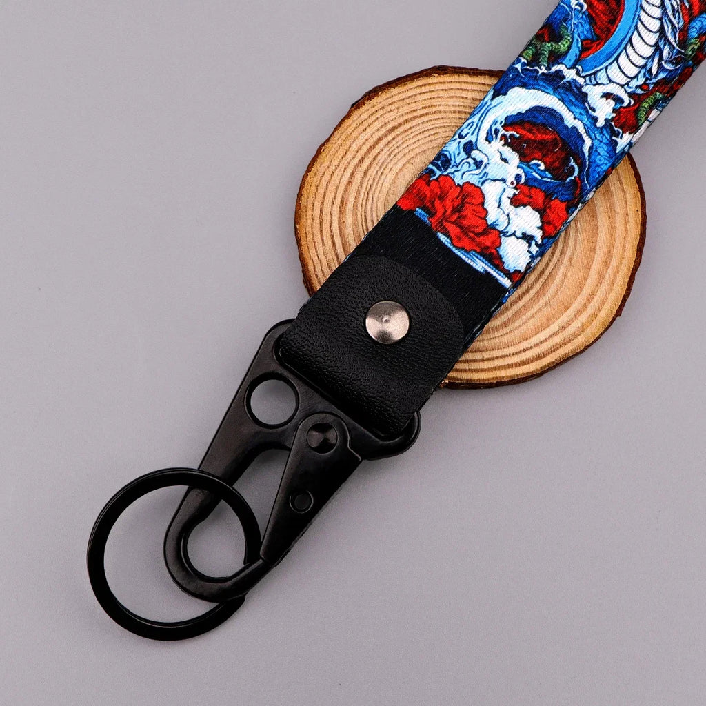 Artistic Keychain Set | Crane Car Koi Fish Dragon Jewelry Key Rings