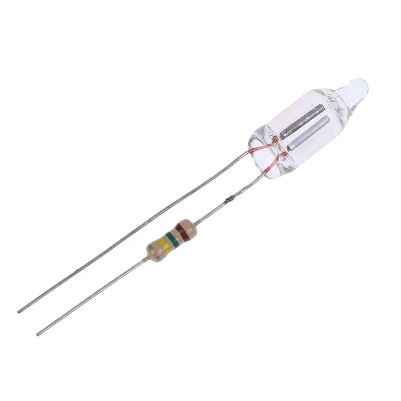 20PCS Neon Indicator Lamps With Resistors for 220V AC Mains | Red Glow Lamp