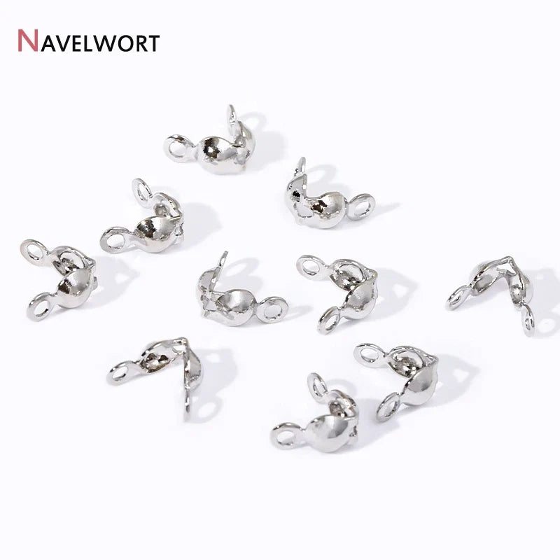 18K Gold Plated Double-Cup Bead Tips | Jewelry Findings for DIY Necklaces and Bracelets