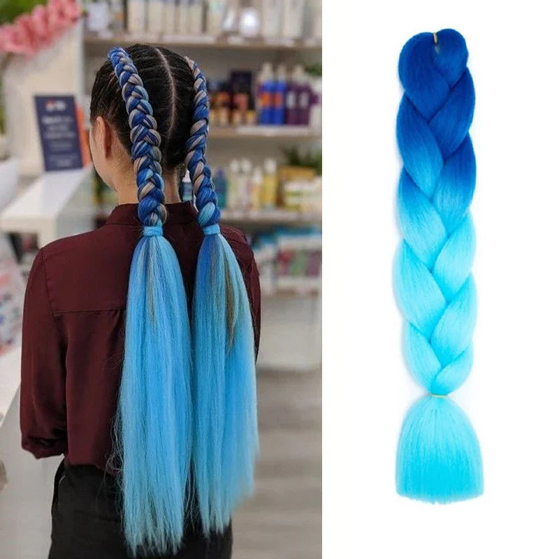 24Inch Jumbo Braid Hair Extensions | Long Straight Yaki Pre Stretched Synthetic Hair
