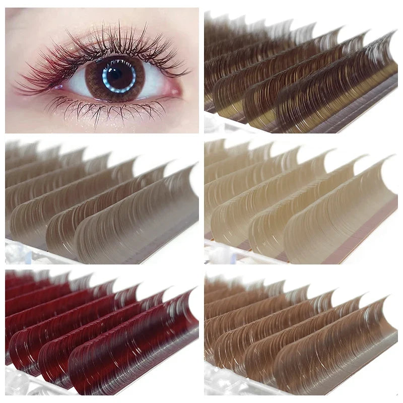 NATUHANA Caramel Colored Lashes | Individual Faux Mink Eyelashes
