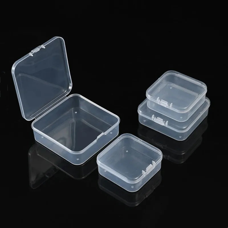 5-50pcs Mini PP Plastic Storage Box | Clear Single-Compartment Organizer for Jewelry, Fishhooks, and Small Components