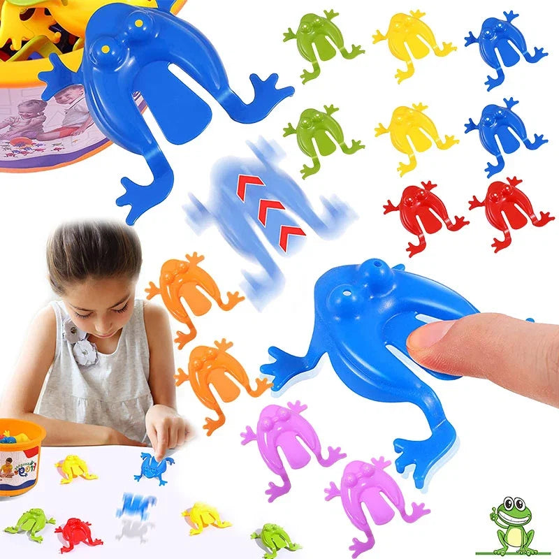 Jumping Plastic Frog Toy | Classic Bounce Fidget Stress Relief Toy for Kids