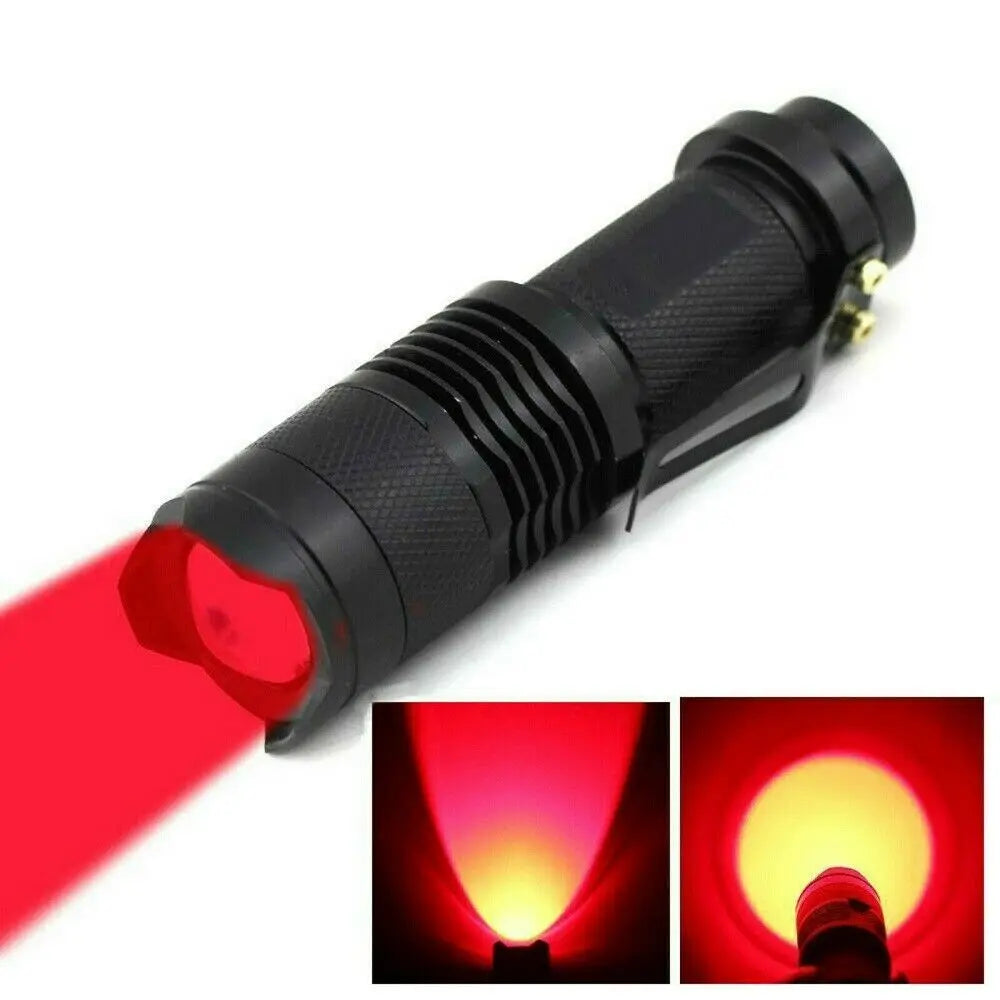 Mini LED Flashlight with 670nm Red/Blue/Green Light | Tactical Pocket Flashlight