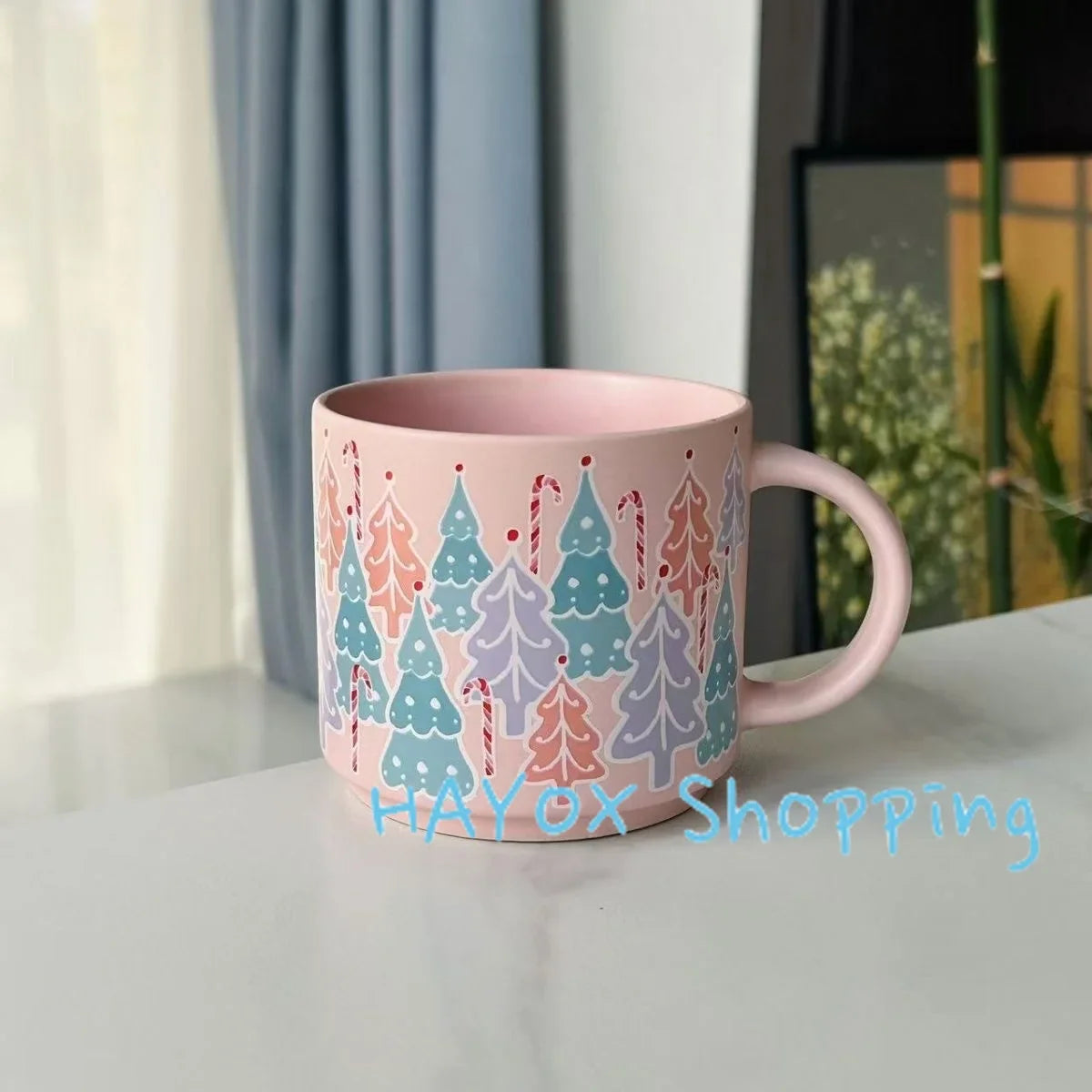 Vintage Christmas Ceramic Mug Set | Holiday Gift for Couples