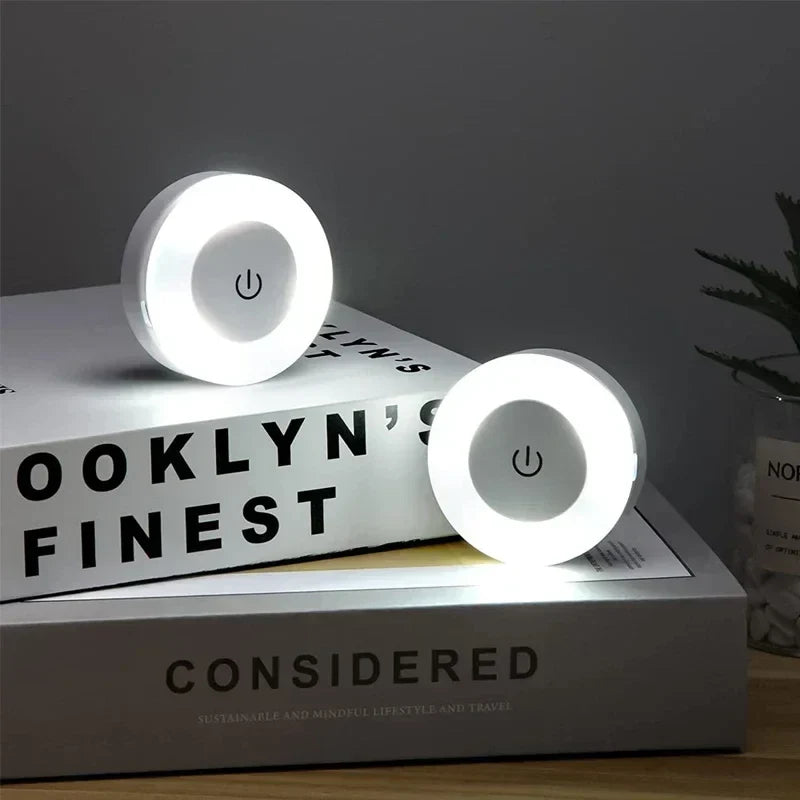 Round Touch Sensor LED Night Light | USB Rechargeable Magnetic Wall Lamp
