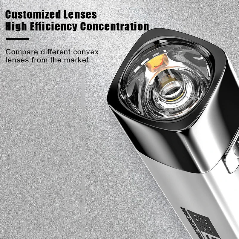 USB Rechargeable LED Flashlight 2 in 1 | Super Bright Mini Torch with Power Bank