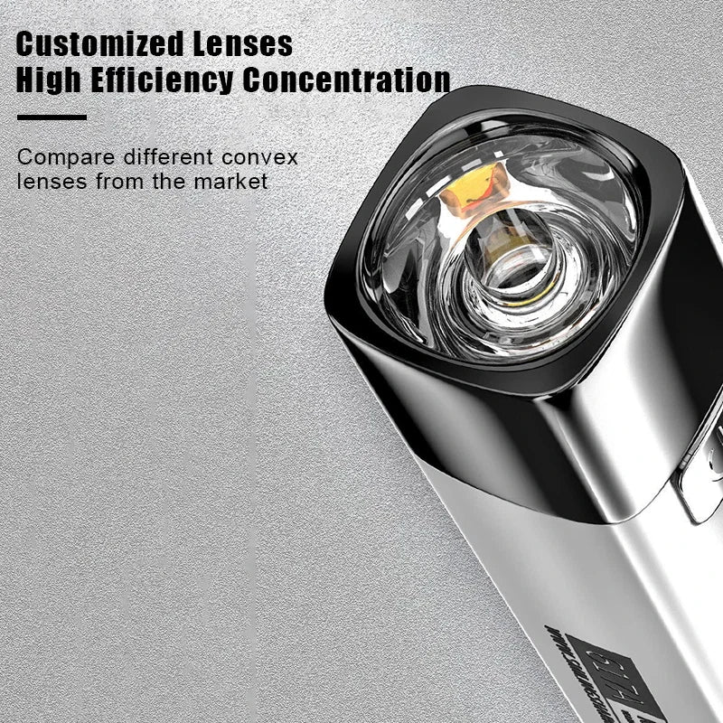 USB Rechargeable Mini LED Flashlight | 2 in 1 Power Bank for Outdoor Use