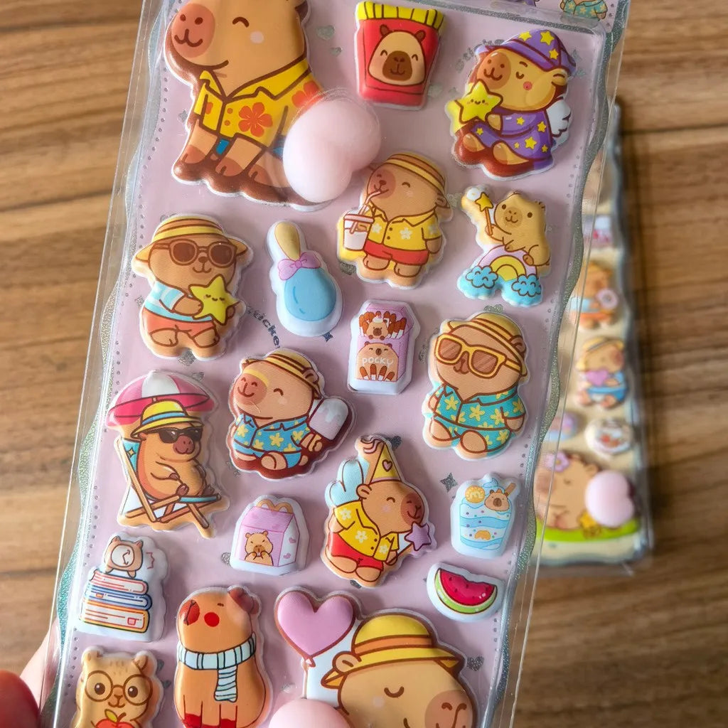 Capybara Sticker Set | 2-Pcs Planner Embellishments
