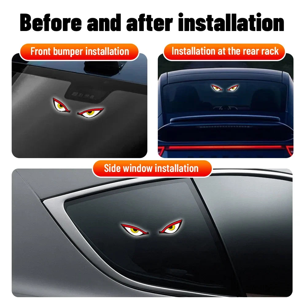 Solar Demon's Eye Car Dynamic LED Light | No Wiring Moving Eyes Car Decoration