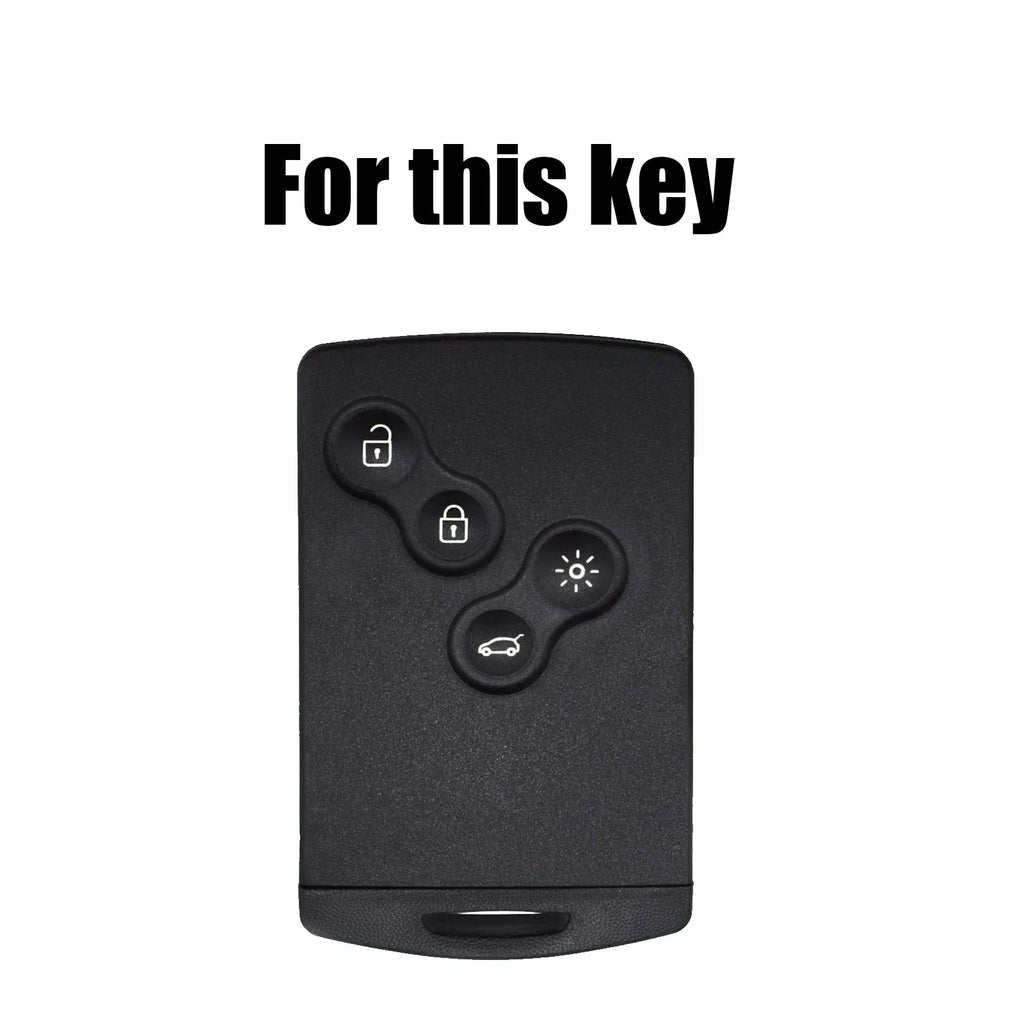 Renault Key Cover Leather 4 Button | XUKEY Car Remote Key Shell Case
