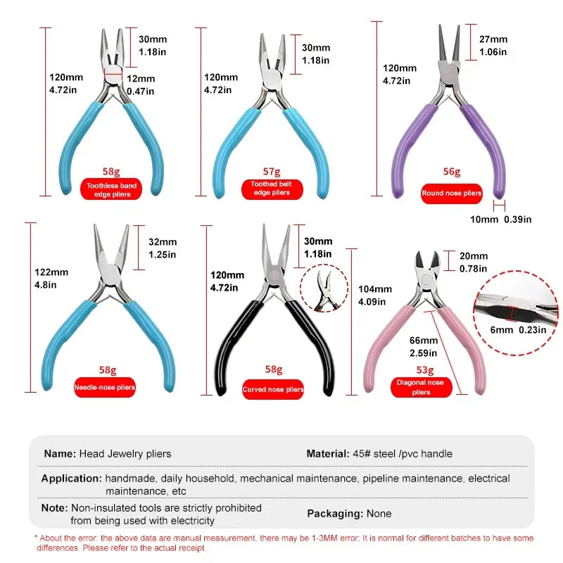 End Cutting Wire Pliers | Jewelry Making Tool Set with Bent Handle