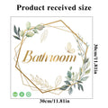 Green Plant Toilet Door Sticker Golden Letter Removable Self-adhesive Waterproof PVC Bathroom Decoration Decal