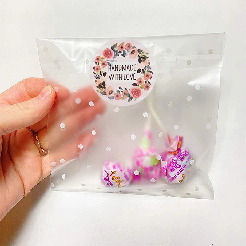 100-500 Flower Thank You Stickers for Small Business Packaging | Handmade Love Labels