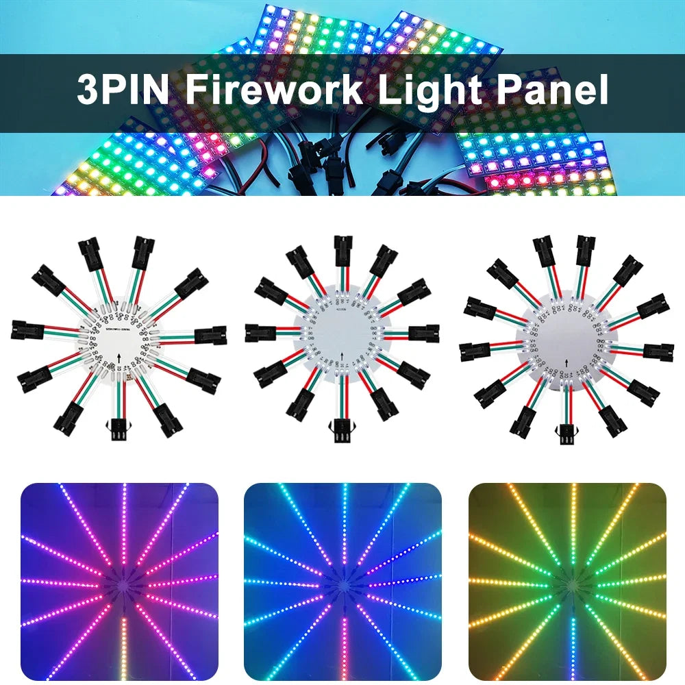 WS2812B LED Firework Light Module Panel 10/11/12/13 Channel | Individually Addressable Pixel Strip Ring