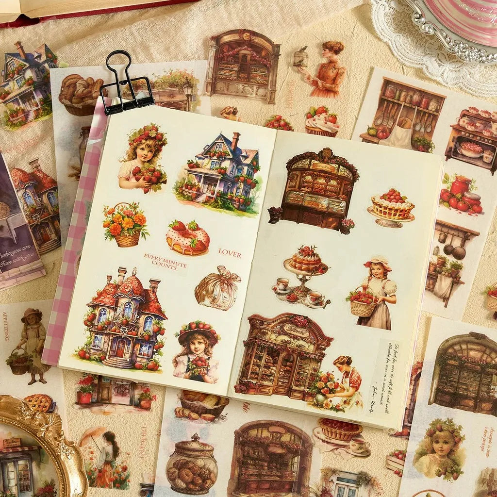 Vintage PET Washi Sticker Sheets | 10 Pack for Junk Journaling