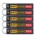 5 PCs Embroidery Eat Sleep Fly Keychains Key Ring | Aviation Pilot Gift Set