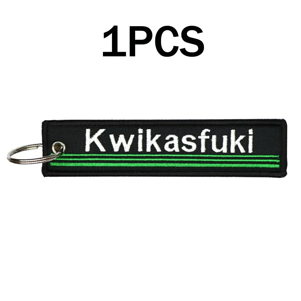 Motorcycle Keychain Double Sided Embroidery | Fashion Key Ring Gift
