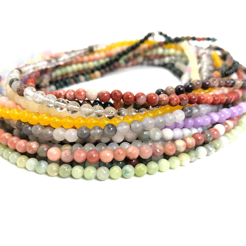 4mm Natural Stone Choker Necklace | Bohemian Crystal Collar Jewelry for Women