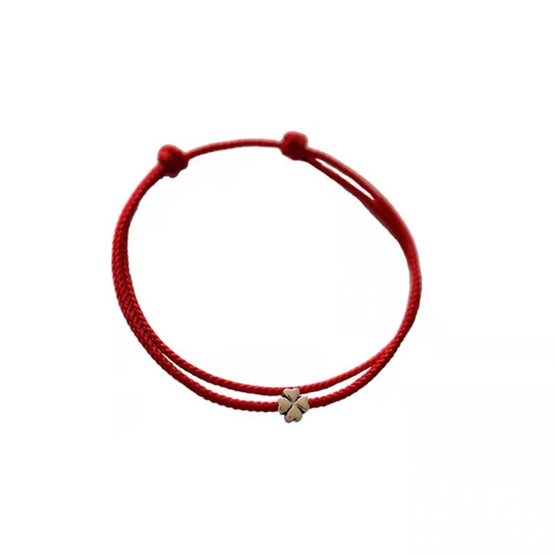 Four-leaf Clover Red String Bracelet | Lucky Charm Handmade Jewelry for Women and Men
