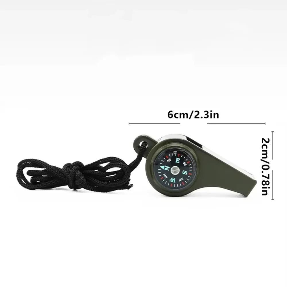 3-in-1 Compass Whistle Thermometer | Portable Outdoor Survival Tool