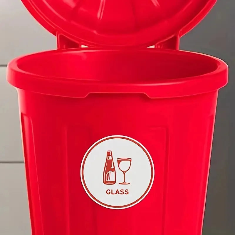Recycling Sorting Sticker Set | Aluminum Plastic Glass Compost Bin Decals