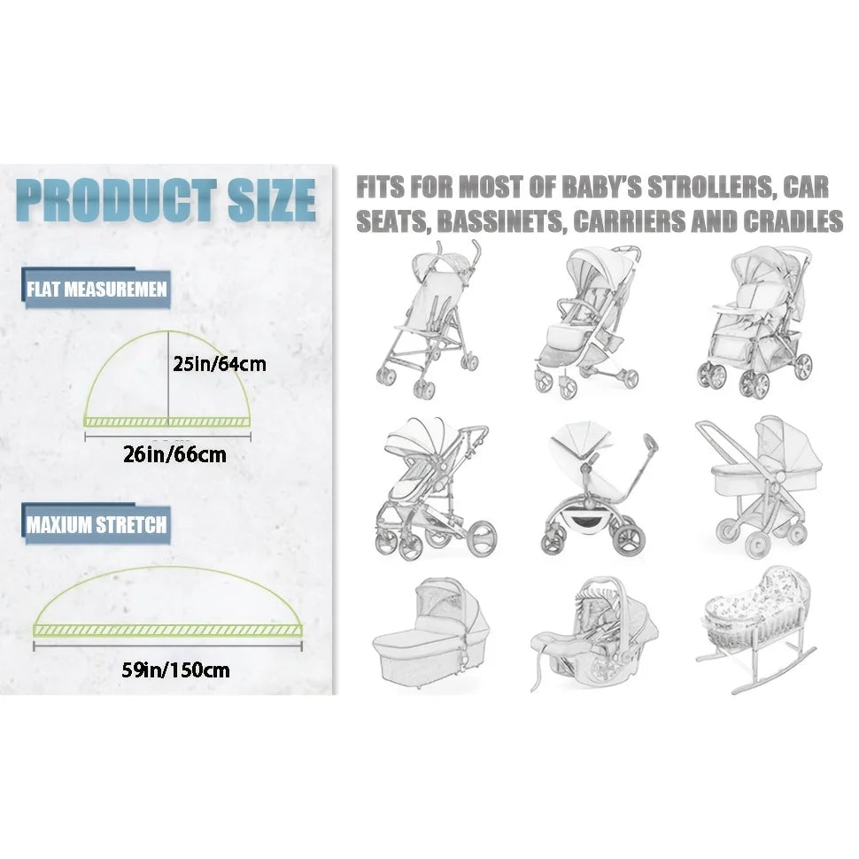 Full Face Baby Stroller Mosquito Net | Breathable Insect Proof Dust Cover