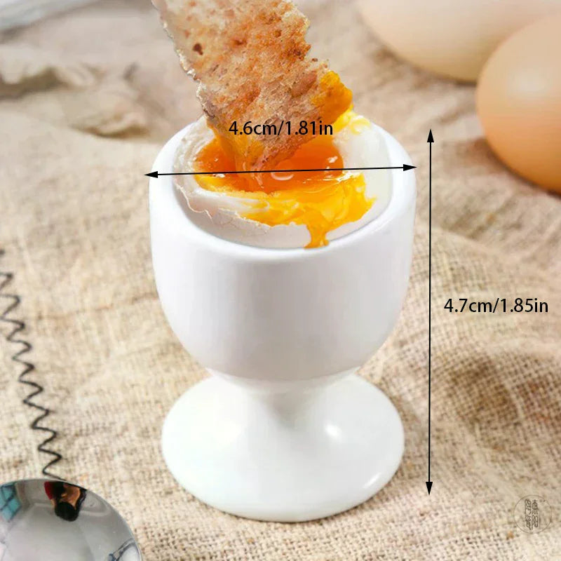 Egg Cup Holder for Hard and Soft Boiled Eggs | White Breakfast Kitchen Accessory