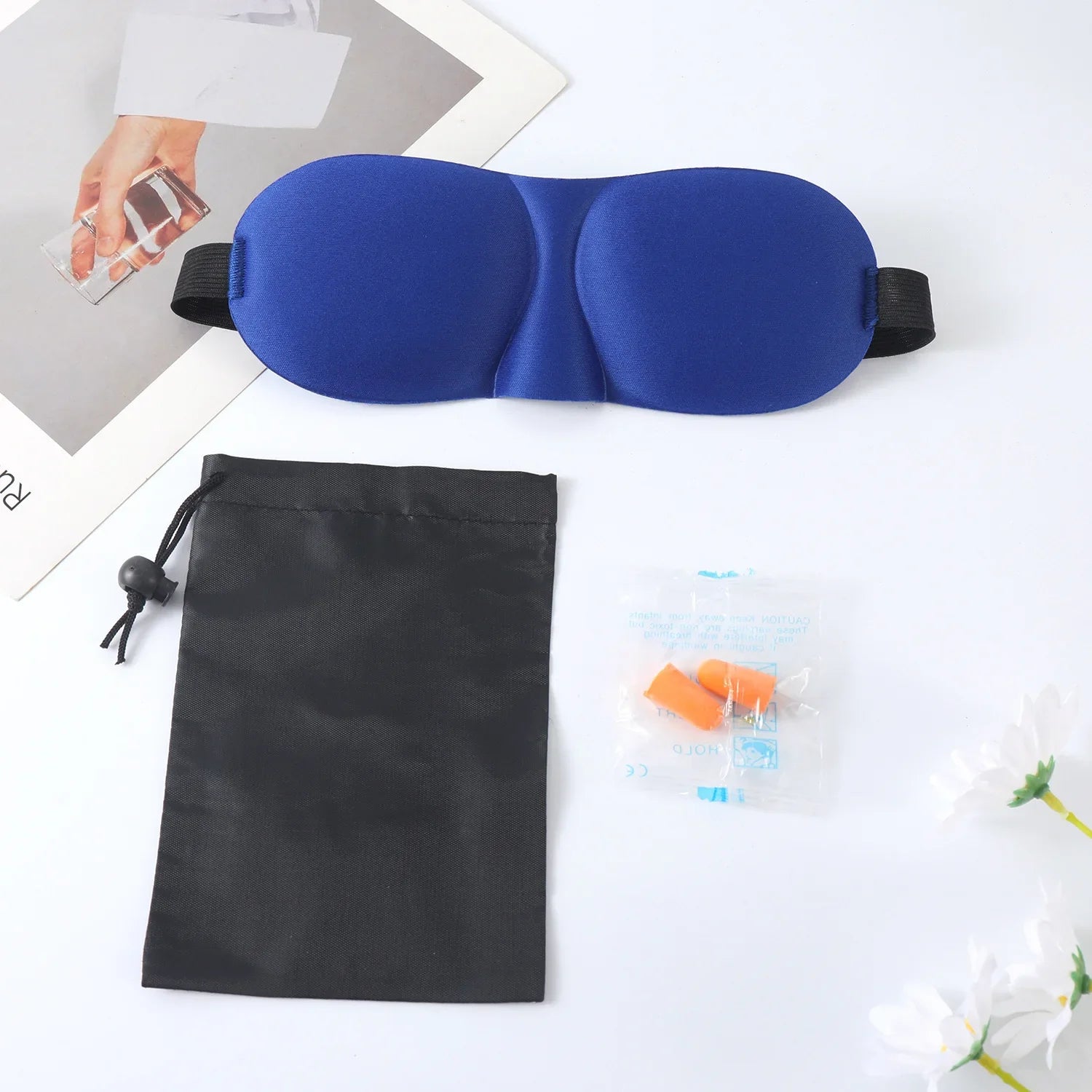 3D Sleep Mask for Travel and Nap | Lightweight Eye Cover with Storage Bag and Earplugs