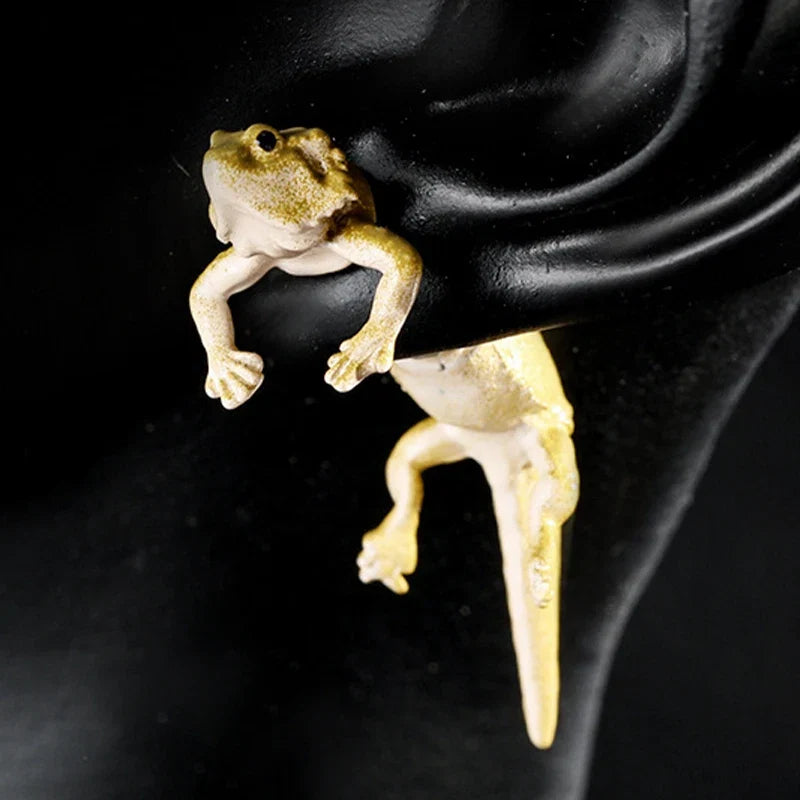 1 Pair Hip Hop Frog Lizard Stud Earrings | Fashion Animal Jewelry Gift