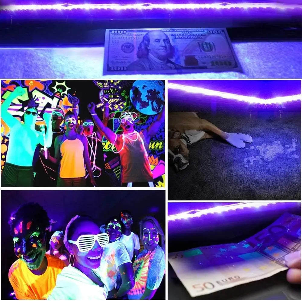 UV LED Light Strip 395-405nm | Flexible Black Light for Glow Party