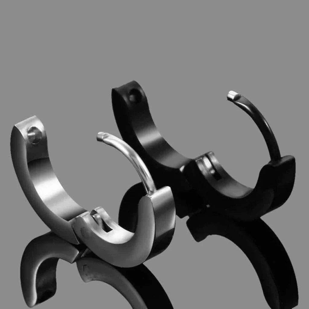 Stainless Steel Punk Ear Circle Earrings | Unisex Gothic Fashion Jewelry