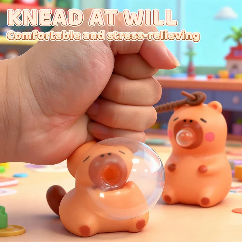 Capybara Bubble Spit Fidget Toy | Stress Relief Squeeze for Kids and Adults