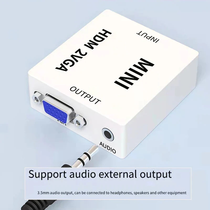 HDMI to VGA Converter with Audio | 1080P Adapter for Notebook Xbox PS3 PC Projector