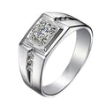 18K Gold Plated Sterling Silver Ring | AAA Cubic Zircon Men's Jewelry