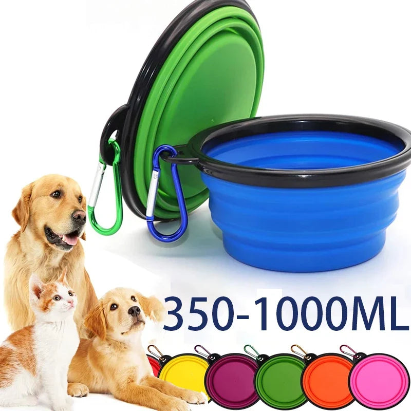 Portable Foldable Dog Bowl | Soft Silicone Travel Bowl for Food and Water