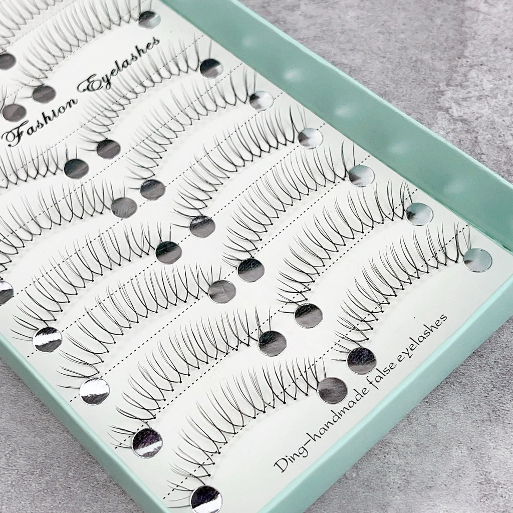 Anime Style False Eyelashes 10 Pairs | 11mm C-Shaped Curled DIY Strip Lashes