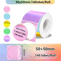 140Pcs 50x50mm Self-Adhesive Thermal Sticker Labels | Compatible with Phomemo M110 M220 M200 E210 P50 DETONG P1