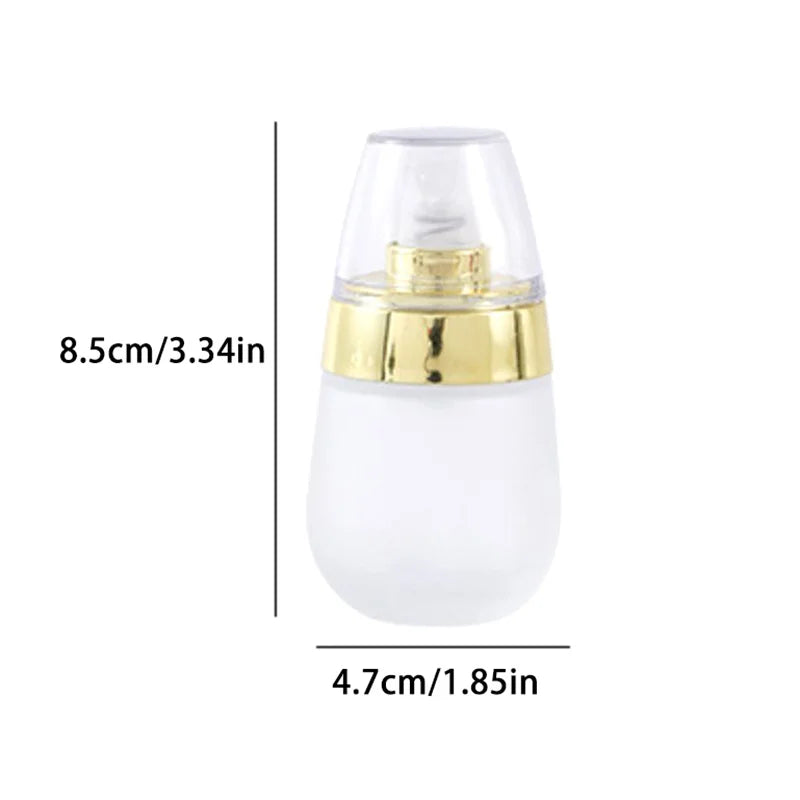 30ml Empty Refillable Frosted Glass Vacuum Bottle | Travel Cosmetic Pump Container