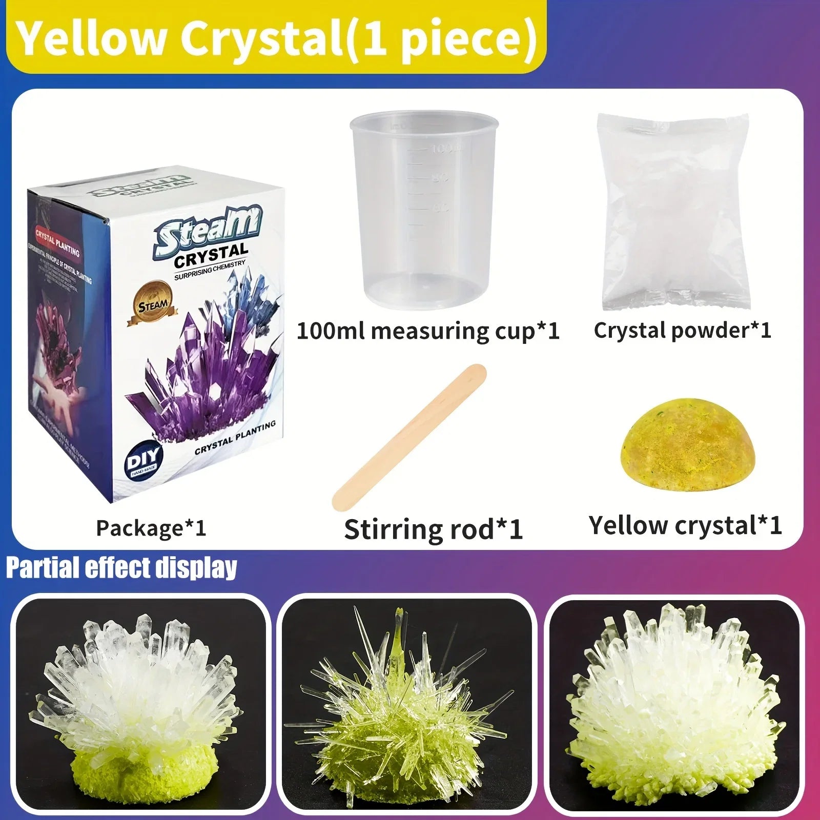 Crystal Growing Science Kit | DIY Educational STEM Toy for Kids