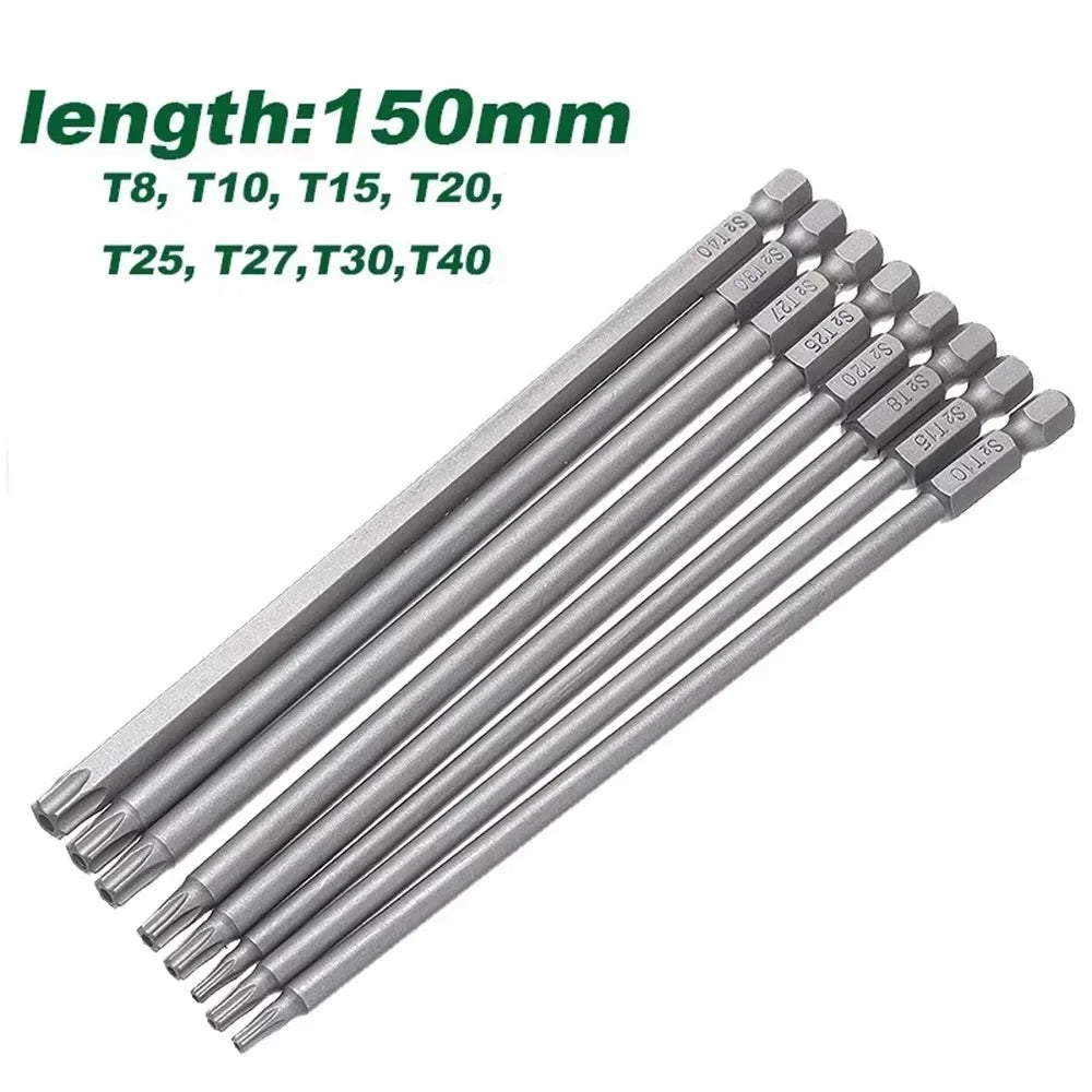 1PC Long 150mm Magnetic Torx Screwdriver Bit | Alloy Steel 1/4 Inch Hex Torx Screw Driver