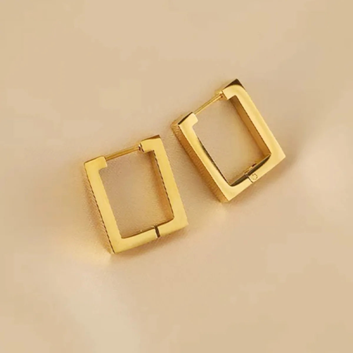 Geometric Stainless Steel Hoop Earrings | Square Triangle Punk Jewelry for Men Women