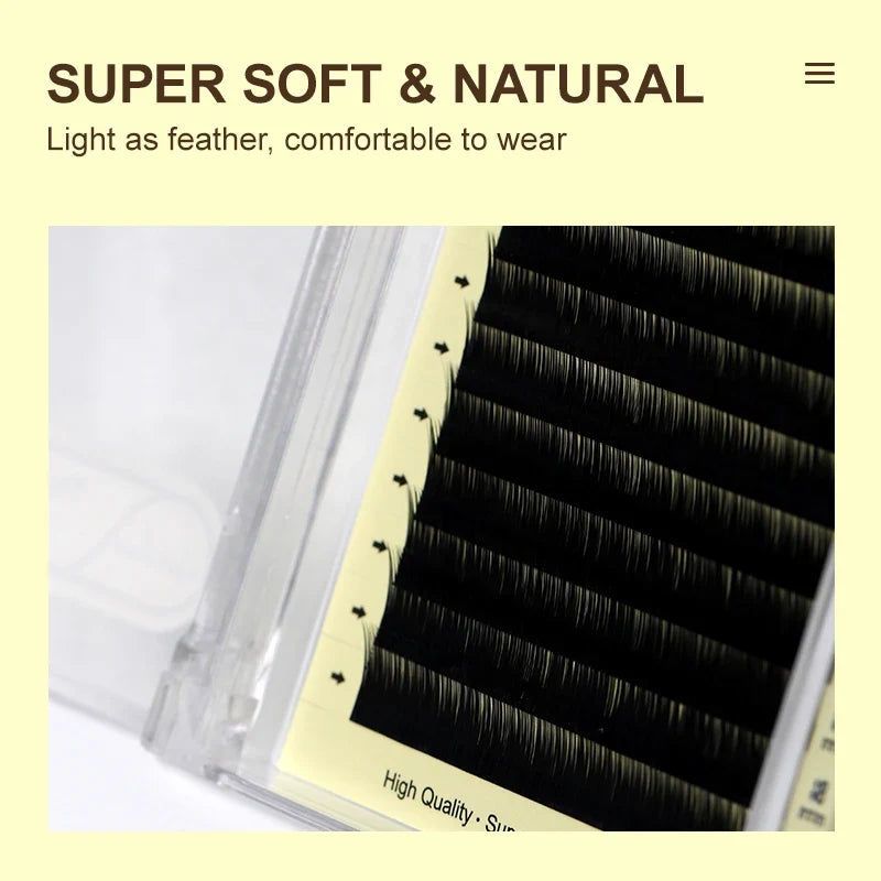 NATUHANA Bottom Eyelashes Extension | Natural J/B/C Curl Mix for Salon Use