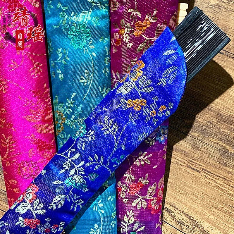 Embroidered Folding Fan Cover Pouch | Silk Fan Protector